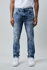 Pantalones vaqueros para hombre KROME KR-3013 AZUL TEÑIDO